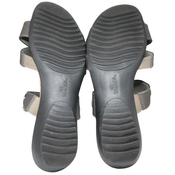 Sbicca Womens Slip On Flip Flops Pewter Sandals Slides Shoes Rhinestones sz 9 - Picture 8 of 8